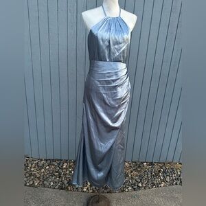 Gorgeous Light Blue Satin Evening Gown